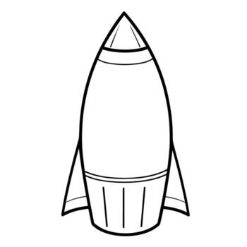 Minimalist vector outline of a rocket icon for versatile use.