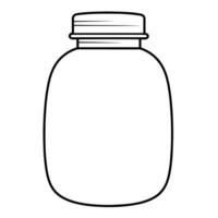 Elegant shampoo bottle outline icon in vector format for cosmetic designs.