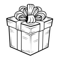 Charming gift box outline icon in vector format for festive designs.