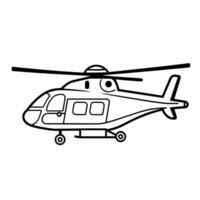 pulcro helicóptero contorno icono en vector formato para aviación diseños