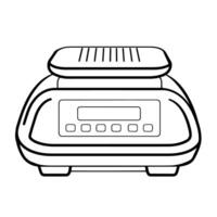 Modern electronic scale outline icon in vector format for weight-related designs.