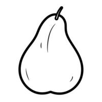 Ripe pear outline icon in vector format for fruit designs.