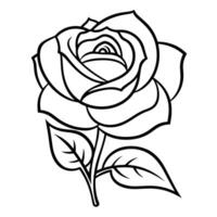 Elegant rose outline icon in vector format for floral designs.