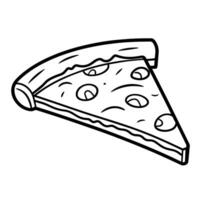 Tasty pizza slice outline icon in vector format for culinary designs.