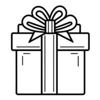 Charming gift box outline icon in vector format for festive designs.