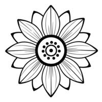 Elegant flower outline icon in vector format for decorative designs.