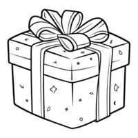 Charming gift box outline icon in vector format for festive designs.