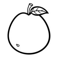 Sleek guava outline icon in vector format for fruit-themed designs.