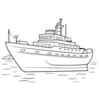 Streamlined vector outline of a boat icon for versatile use.