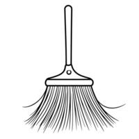 Functional broom outline icon in vector format for cleaning designs.