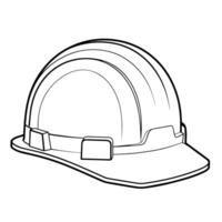 Minimalist vector outline of a safety helmet icon for versatile use.