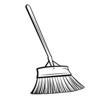 Functional broom outline icon in vector format for cleaning designs.