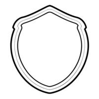 Solid army shield outline icon in vector format for defense designs.