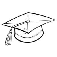 Classic graduation cap outline icon in vector format for academic designs.