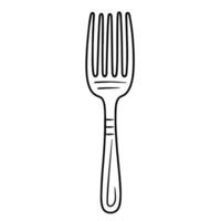 Sleek fork outline icon in vector format for kitchenware designs.