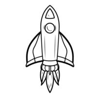 Sleek rocket outline icon in vector format for space-themed designs.