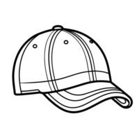 minimalista vector contorno de un béisbol gorra icono para versátil usar.