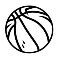 Sleek basketball outline icon, perfect for sports-themed designs. vector