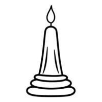 Elegant candles stick outline icon in vector format for ambiance-themed designs.