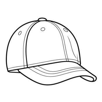 Minimalist vector outline of a baseball cap icon for versatile use.