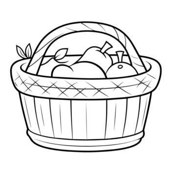 Weave elegance into designs with a basket outline icon vector, perfect for versatile and stylish applications. vector