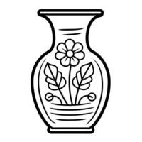 Ancient vase outline icon in vector format for historical designs.