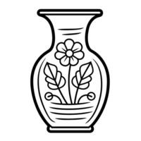 Ancient vase outline icon in vector format for historical designs.