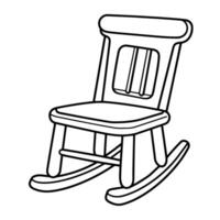 Classic rocking chair outline icon in vector format for furniture designs.