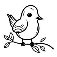 Graceful bird outline icon in vector format for nature designs.