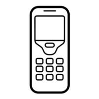 Sleek cell phone outline icon in vector format for communication designs.