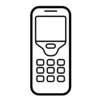 Sleek cell phone outline icon in vector format for communication designs.