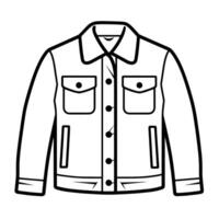 Stylish leather jacket outline icon in vector format for fashion designs.