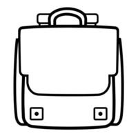 Practical schoolbag outline icon in vector format for educational designs.