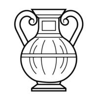 Ancient vase outline icon in vector format for historical designs.
