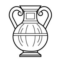 Ancient vase outline icon in vector format for historical designs.