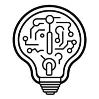 Smart intelligence outline icon in vector format for tech designs.