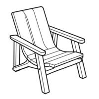 Clean vector outline of a deck chair icon for versatile applications.