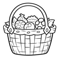 Weave elegance into designs with a basket outline icon vector, perfect for versatile and stylish applications. vector