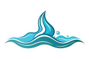 Water wave shape vector illustration on white background