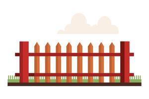 Wall with Fence flat vector illustration on white background