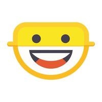 Smile beam face isolated flat vector illustration