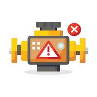 Engine warning isolated flat vector illustration