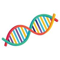 Dna icon flat vector illustration on white background.