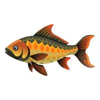 Carp fish isolated flat vector illustration on white background.