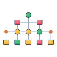 Chart network line isolated flat vector illustration