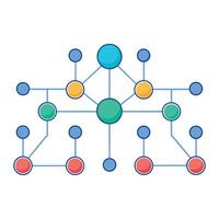 Random chart network isolated flat vector illustration
