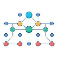 Random chart network isolated flat vector illustration