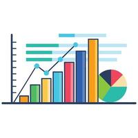 Stats graph isolated flat vector illustration