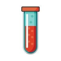 Test tube flat vector illustration on white background.