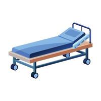 Medical bed flat vector illustration on white background